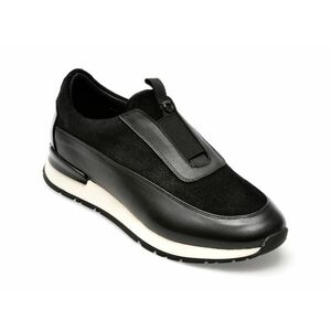 Pantofi OTTER negri, 7181, din piele naturala imagine