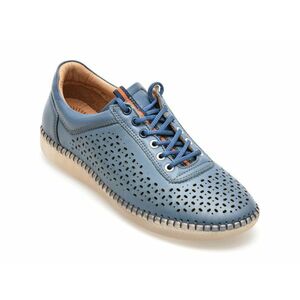 Pantofi casual OZIYS albastri, 22109, din piele naturala imagine