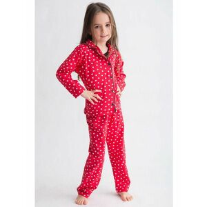 Pijama copil rosie cu buline imagine