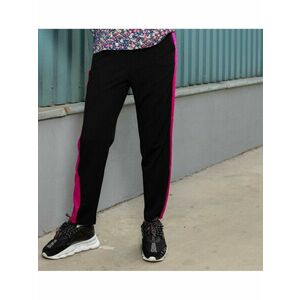 Pantaloni dama de trening negru cu insertie roz imagine