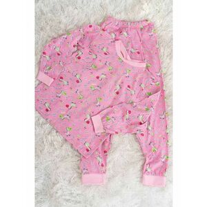 Pijama din bumbac roz cu zebra imagine
