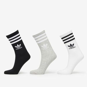 adidas Mid Cut Crew Socks 3-Pack White/ Medium Grey Heather/ Black imagine