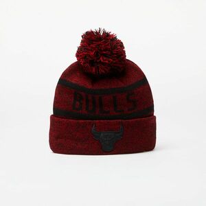 New Era Chicago Bulls Jake Bobble Knit Beanie Hat Cardinal/ Black imagine