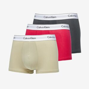Calvin Klein Modern Cotton Stretch Trunk 3-Pack Virtual Red/ Iron Gate/ Eucalyptus imagine