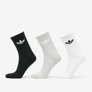 adidas Trefoil Cushion Crew Sock 3-Pack White/ Medium Grey Heather/ Black imagine