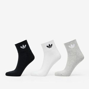 adidas Mid Ankle Sock 3-Pack White/ Medium Grey Heather/ Black imagine