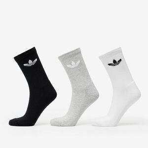 adidas Trefoil Cushion Crew Sock 6-Pack Black/ White/ Medium Grey Heather imagine