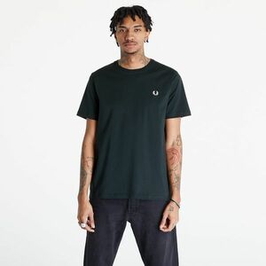 FRED PERRY Crew Neck T-Shirt Night Green/ Snow White imagine