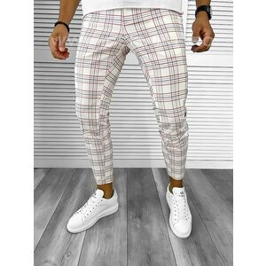 Pantaloni barbati casual regular fit in carouri B8497 7-1 E ~ imagine