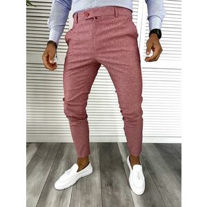 Pantaloni barbati eleganti roz B8812 O3-1.1 imagine