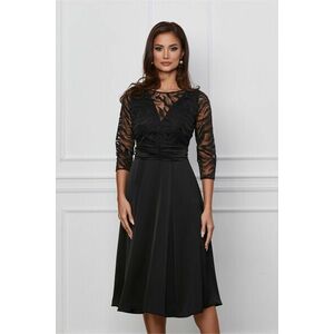 Rochie eleganta, de culoare neagra, cu maneci trei-sferturi imagine