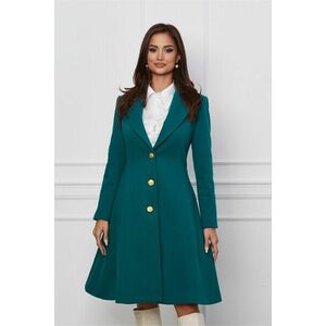 Palton Dy Fashion verde cu buzunare imagine
