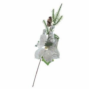 Floare argintie de Craciun 55 cm imagine