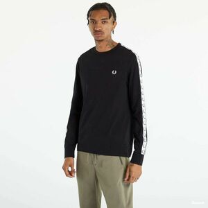 FRED PERRY Taped Long Sleeve T-shirt Black imagine