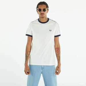 FRED PERRY Taped Ringer T-shirt Snow White imagine