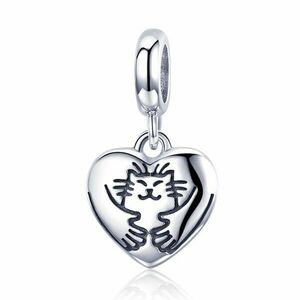 Talisman din argint Hugging Cat imagine