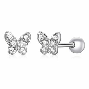 Cercei din argint Crystal Butterflies imagine