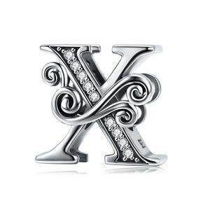 Talisman din argint cu litera X imagine