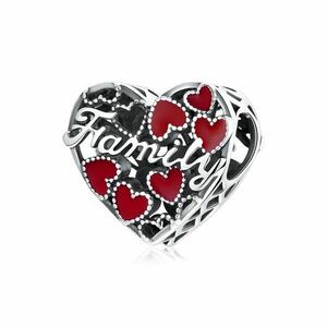 Talisman din argint Red Family Hearts imagine