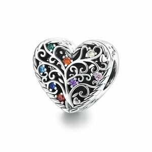 Talisman din argint Pattern Colored Heart imagine