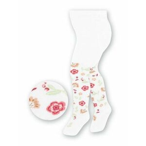 Ciorapi bebelusi bumbac albi cu floricele Steven S071-338 imagine