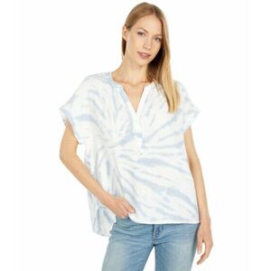 Imbracaminte Femei Lucky Brand Short Sleeve Open Neck Shirt Blue Tie-Dye imagine