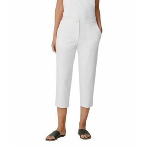 Imbracaminte Femei Eileen Fisher Tapered Capri Pants in Organic Cotton Ponte White imagine