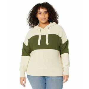 Imbracaminte Femei Madewell Plus Clairview Hoodie Sweater in Colorblock Heather Artichoke imagine