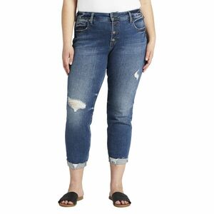 Imbracaminte Femei Silver Jeans Co Plus Size Boyfriend Mid-Rise Slim Leg Jeans W27344EAE261 Indigo imagine