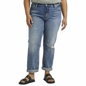 Imbracaminte Femei Silver Jeans Co Plus Size 90s Boyfriend High-Rise Straight Leg Jeans W28355RCS204 Light-Medium Indigo Wash imagine
