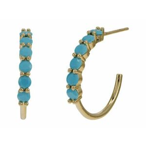 Accesorii Femei Tarina Tarantino Alexandria Midi Hoop Earrings GoldTurquoise imagine
