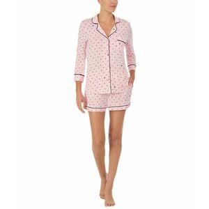 Imbracaminte Femei DKNY 34 Sleeve Top and Boxer Pajama Set Rose Hearts imagine
