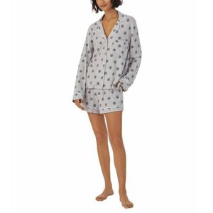 Imbracaminte Femei DKNY Long Sleeve Notch Shorty PJ Set Grey Token imagine