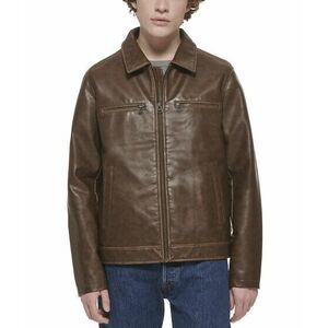Imbracaminte Barbati Levis Faux Leather Jacket w Laydown Collar Saddle imagine