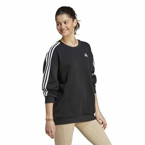 Imbracaminte Femei adidas 3-Stripes Fleece Oversize Sweatshirt BlackWhite imagine
