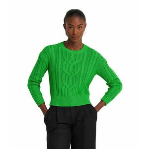 Imbracaminte Femei LAUREN Ralph Lauren Cable-Knit Cotton Crewneck Sweater Green Topaz imagine