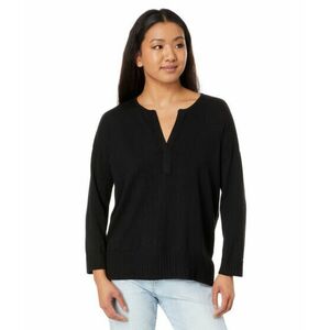 Imbracaminte Femei Lilla P Split-Neck Pullover Sweater Black imagine