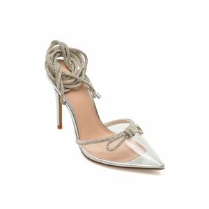 Pantofi eleganti ALDO argintii, HALALIA040, din pvc imagine