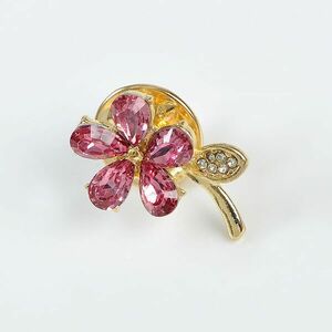 Brosa martisor floare cu pietre roz imagine