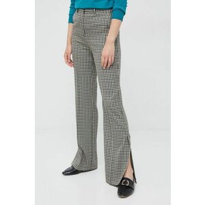 Sisley pantaloni femei, culoarea bej, evazati, high waist imagine