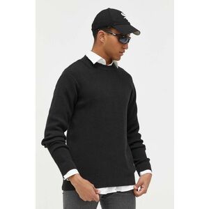 Solid pulover barbati, culoarea negru imagine