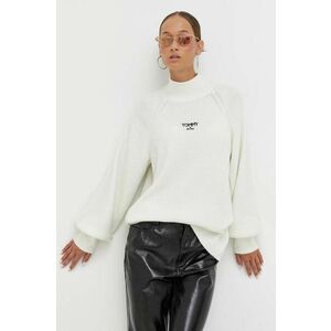 Tommy Jeans pulover femei, culoarea bej, cu turtleneck DW0DW16524 imagine
