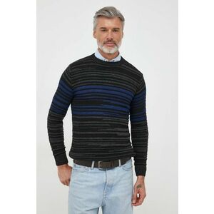 Sisley pulover din amestec de lana barbati, culoarea gri imagine