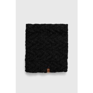 Buff fular din amestec de lana culoarea negru, neted imagine