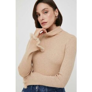 XT Studio pulover femei, culoarea bej, light, cu guler imagine