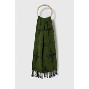 Sisley esarfa din amestec de lana culoarea verde, modelator imagine