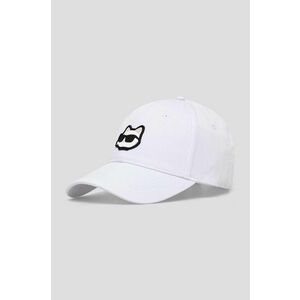 Karl Lagerfeld șapcă de baseball din bumbac culoarea alb, cu imprimeu imagine