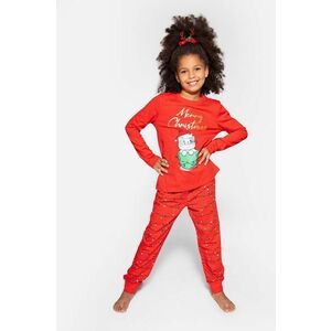 Coccodrillo pijamale de bumbac pentru copii culoarea rosu, modelator imagine
