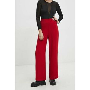Answear Lab pantaloni femei, culoarea rosu, lat, high waist imagine