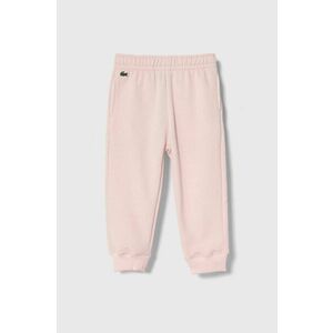 Lacoste pantaloni de trening pentru copii culoarea roz, neted imagine